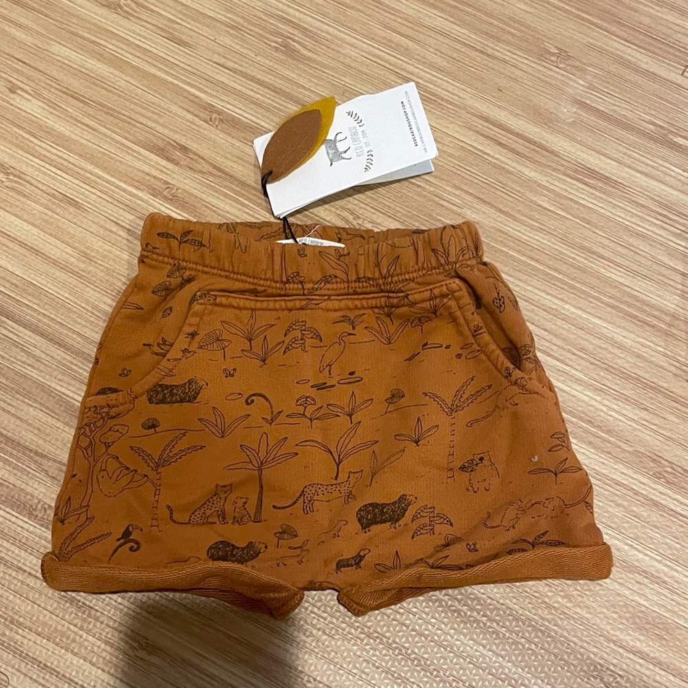Rylee + Cru Brown Animal Print Kids Shorts